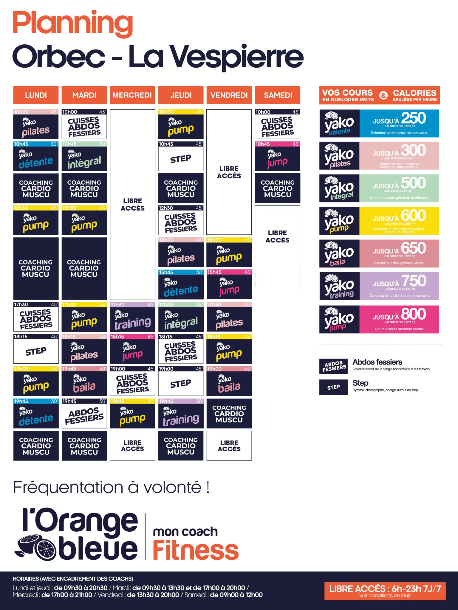 planning salle de sport orbec