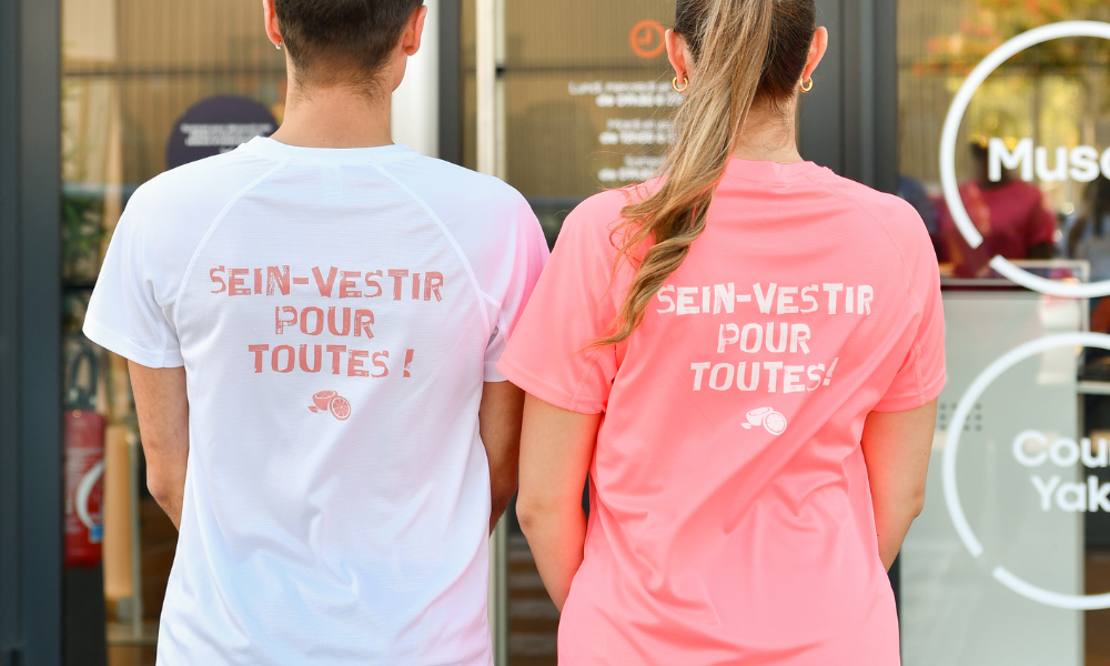 t shirt lorange bleue cancer du sein