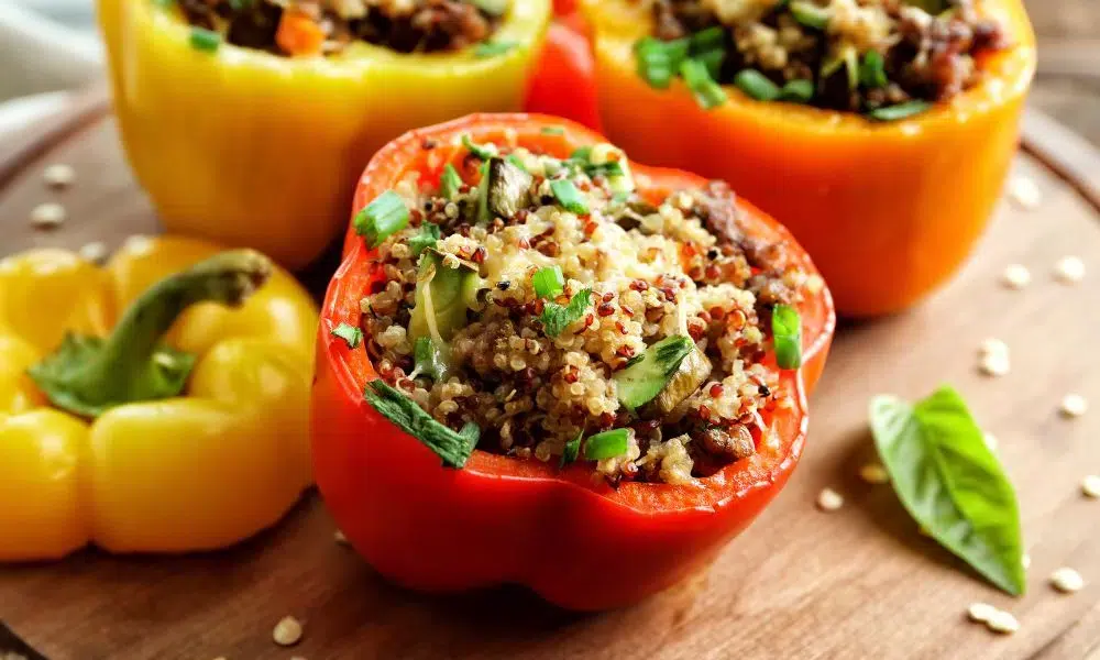 pimientos rellenos de quinoa