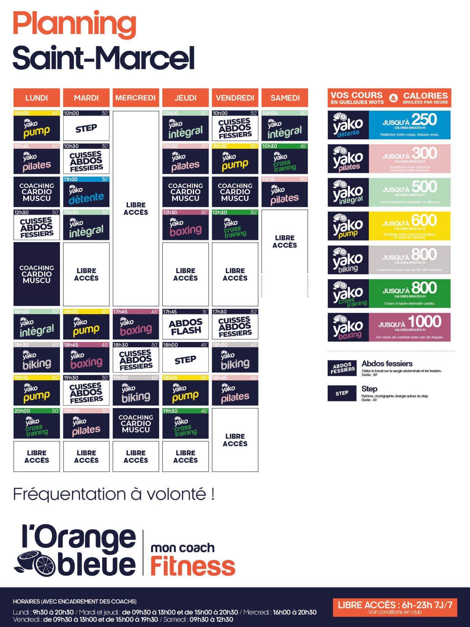 246 planning salle de sport saint marcel