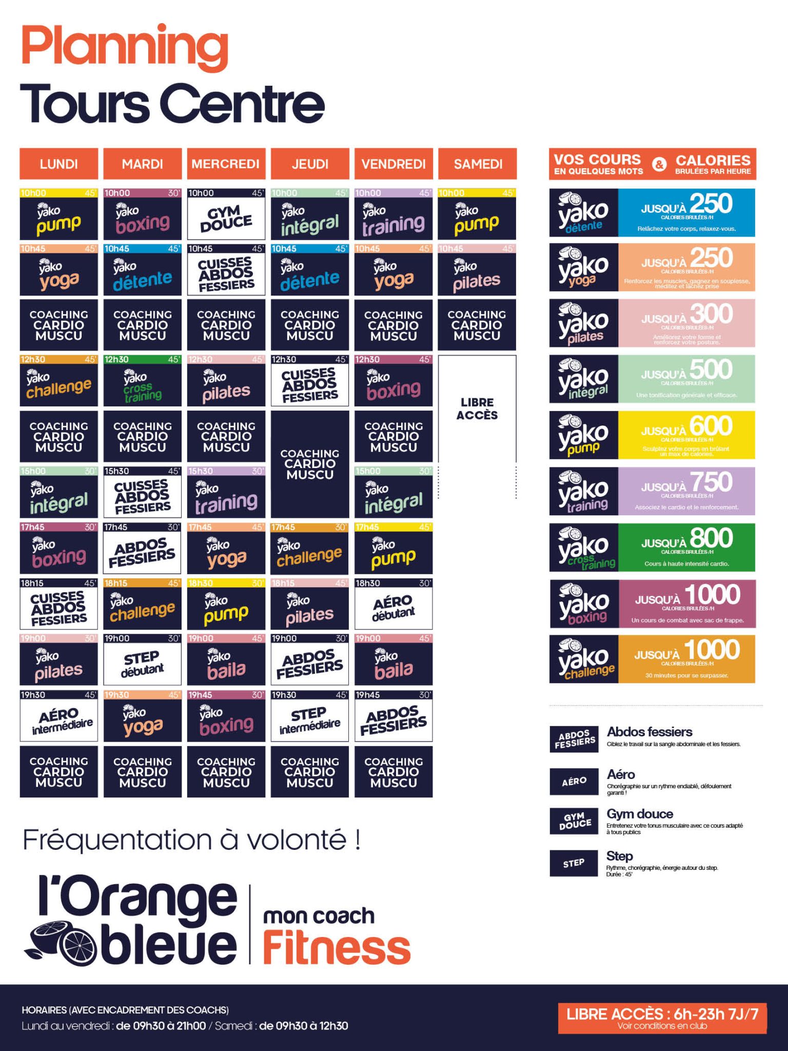 280 planning salle de sport tours centre