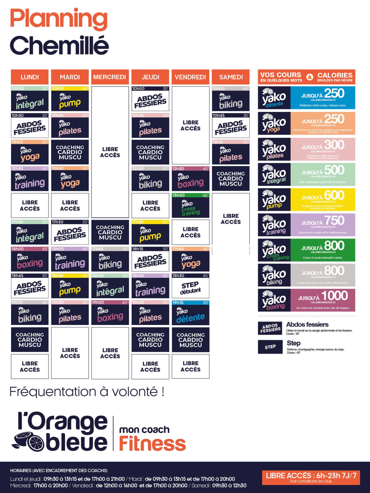 360 planning salle de sport chemille en anjou