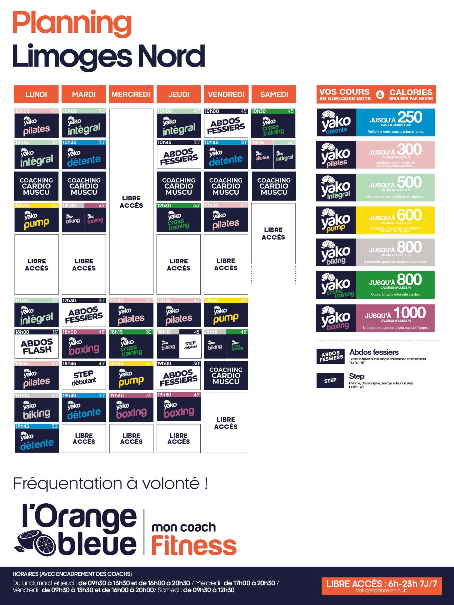 619 planning salle de sport limoges nord