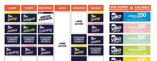 728 planning salle de sport vedene