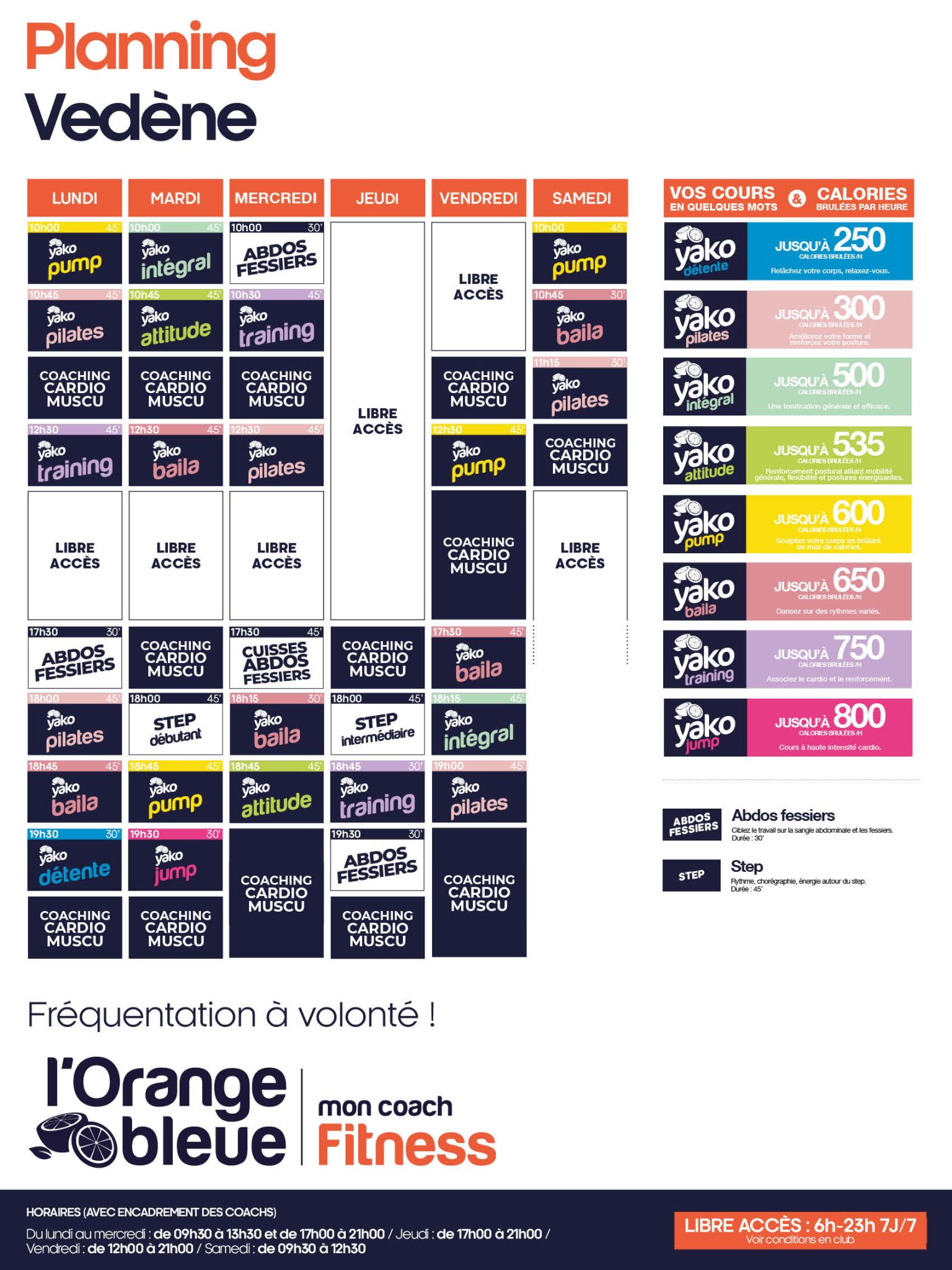 728 planning salle de sport vedene