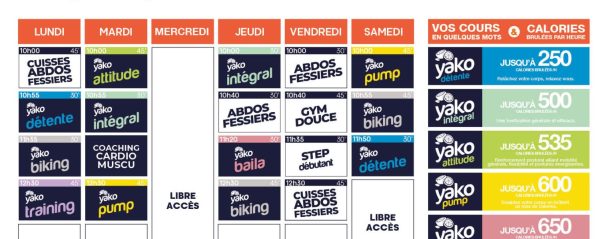 801 planning salle de sport brionne