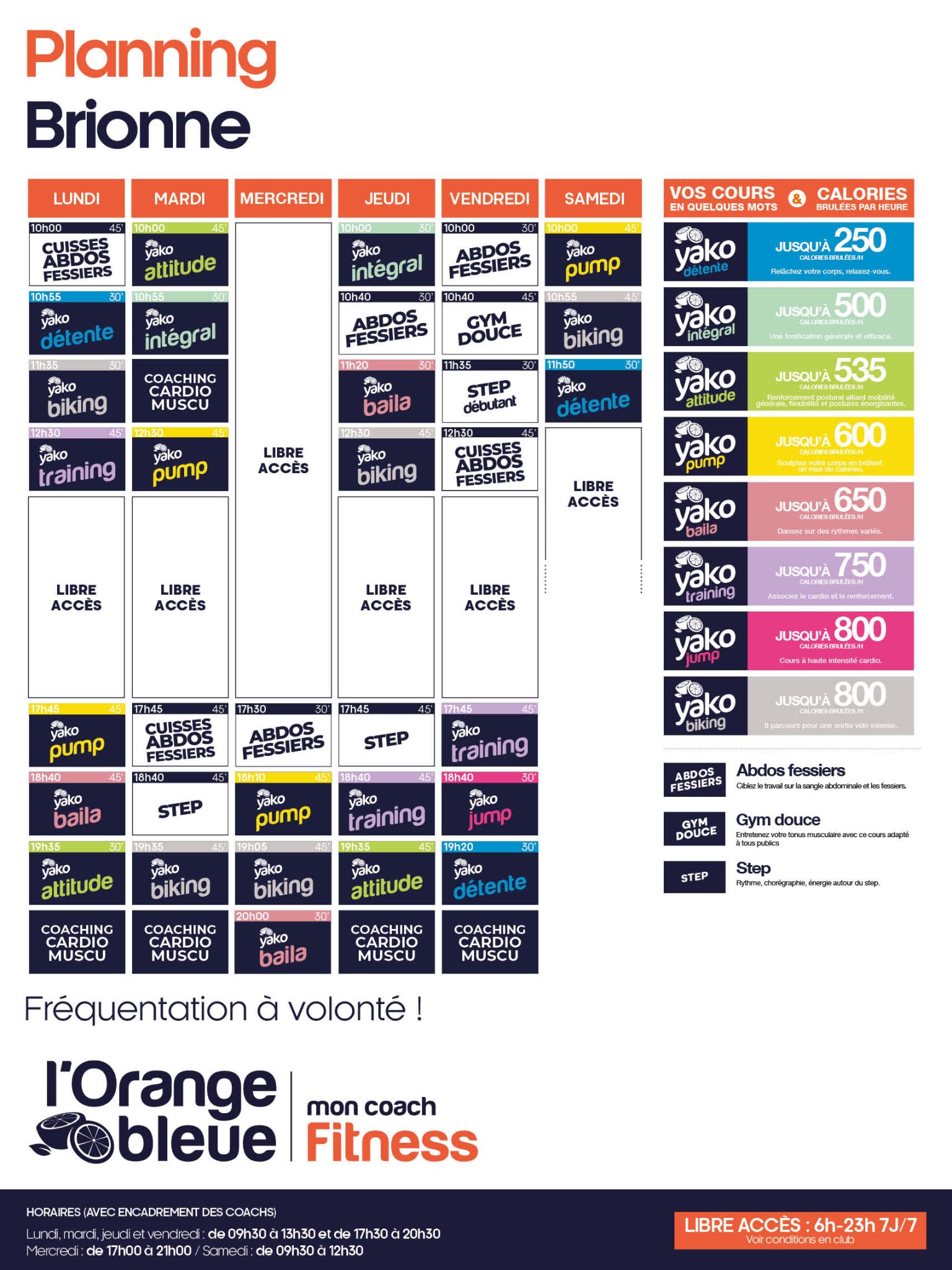 801 planning salle de sport brionne