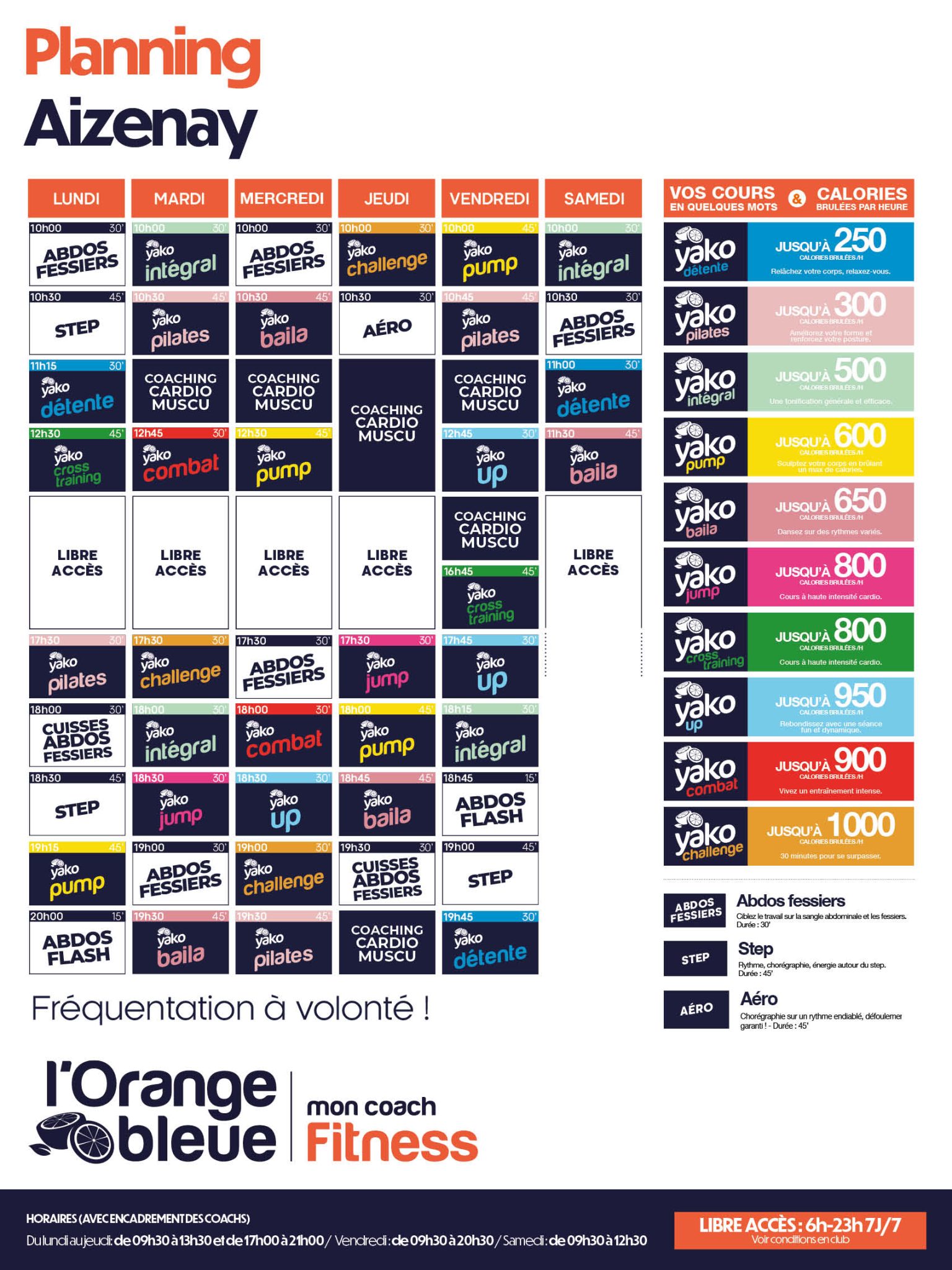 10 planning salle de sport aizenay