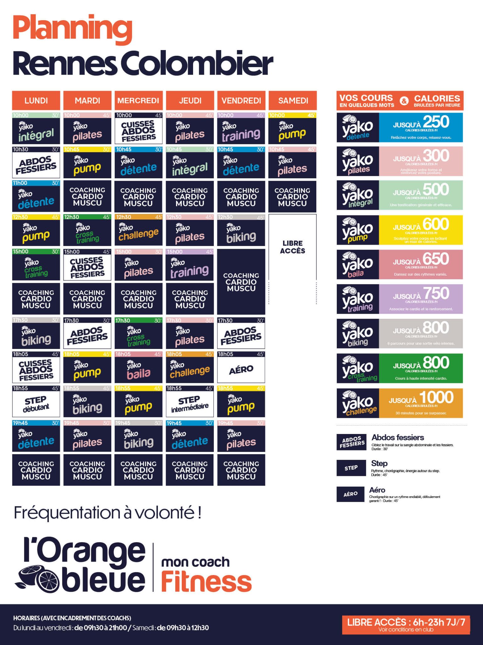 222 planning salle de sport rennes colombier