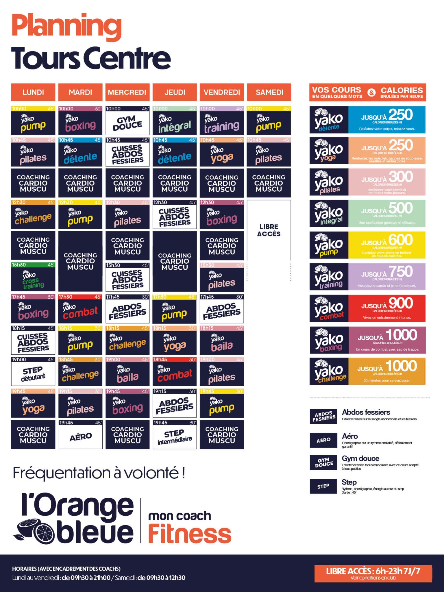 280 planning salle de sport tours centre
