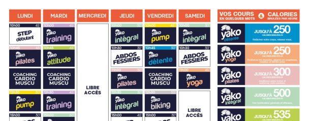 405 planning salle de sport saumur