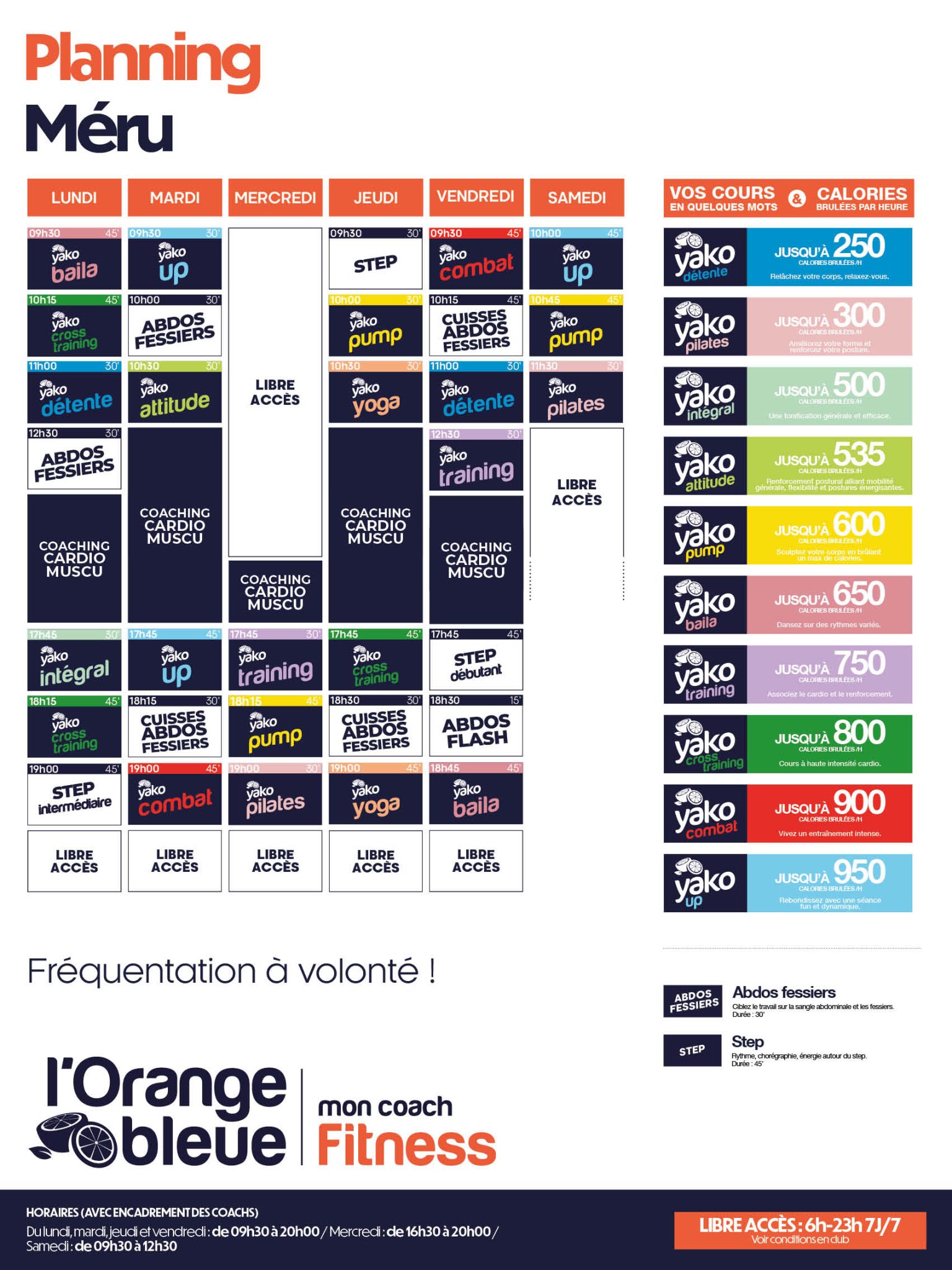 407 planning salle de sport meru