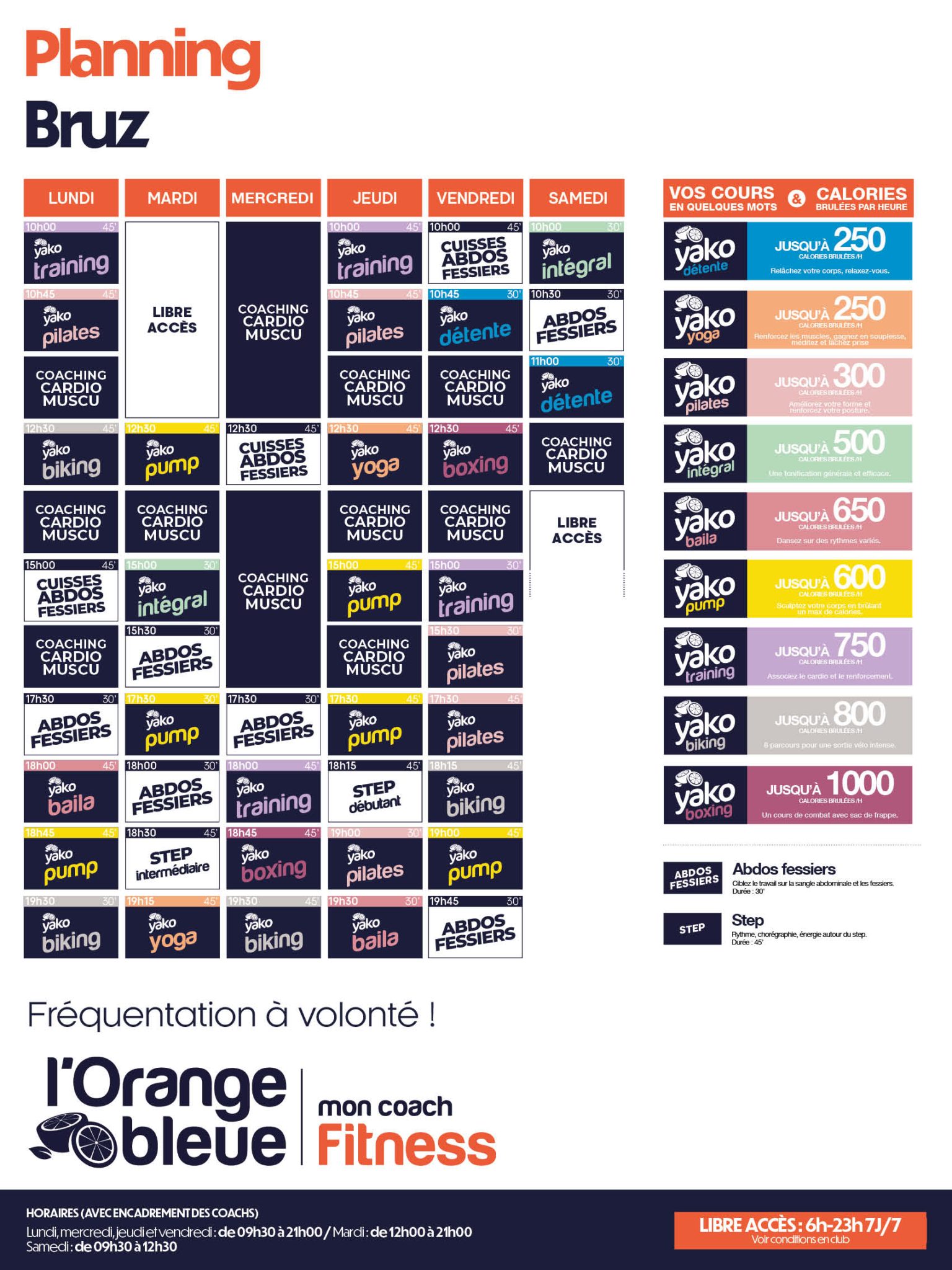50 planning salle de sport bruz