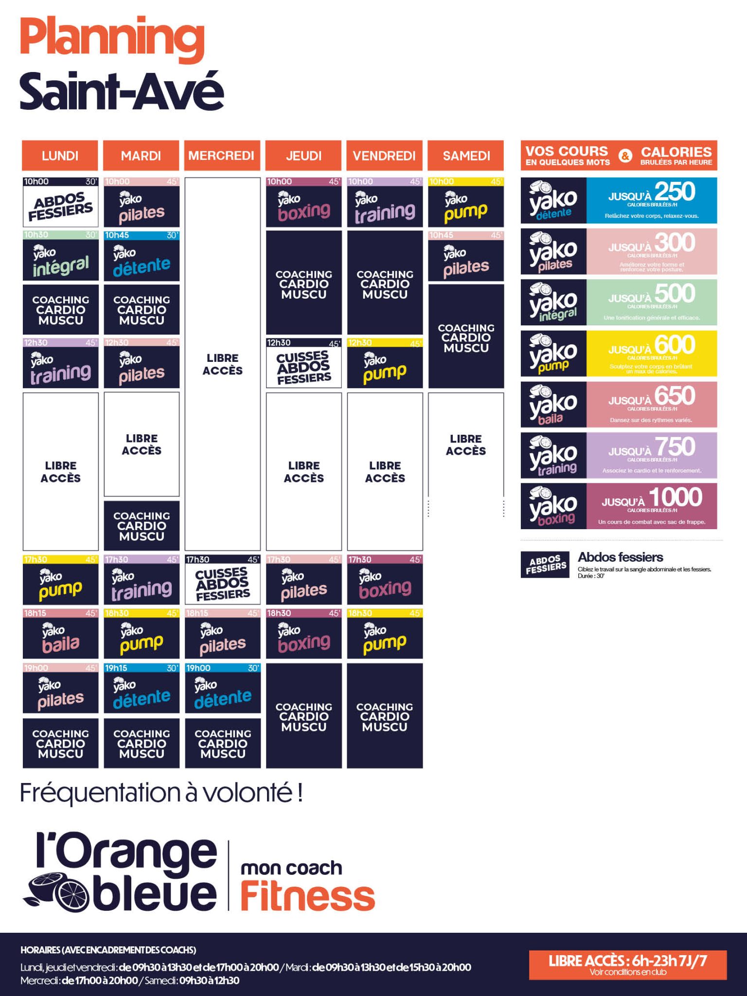 618 planning salle de sport saint ave