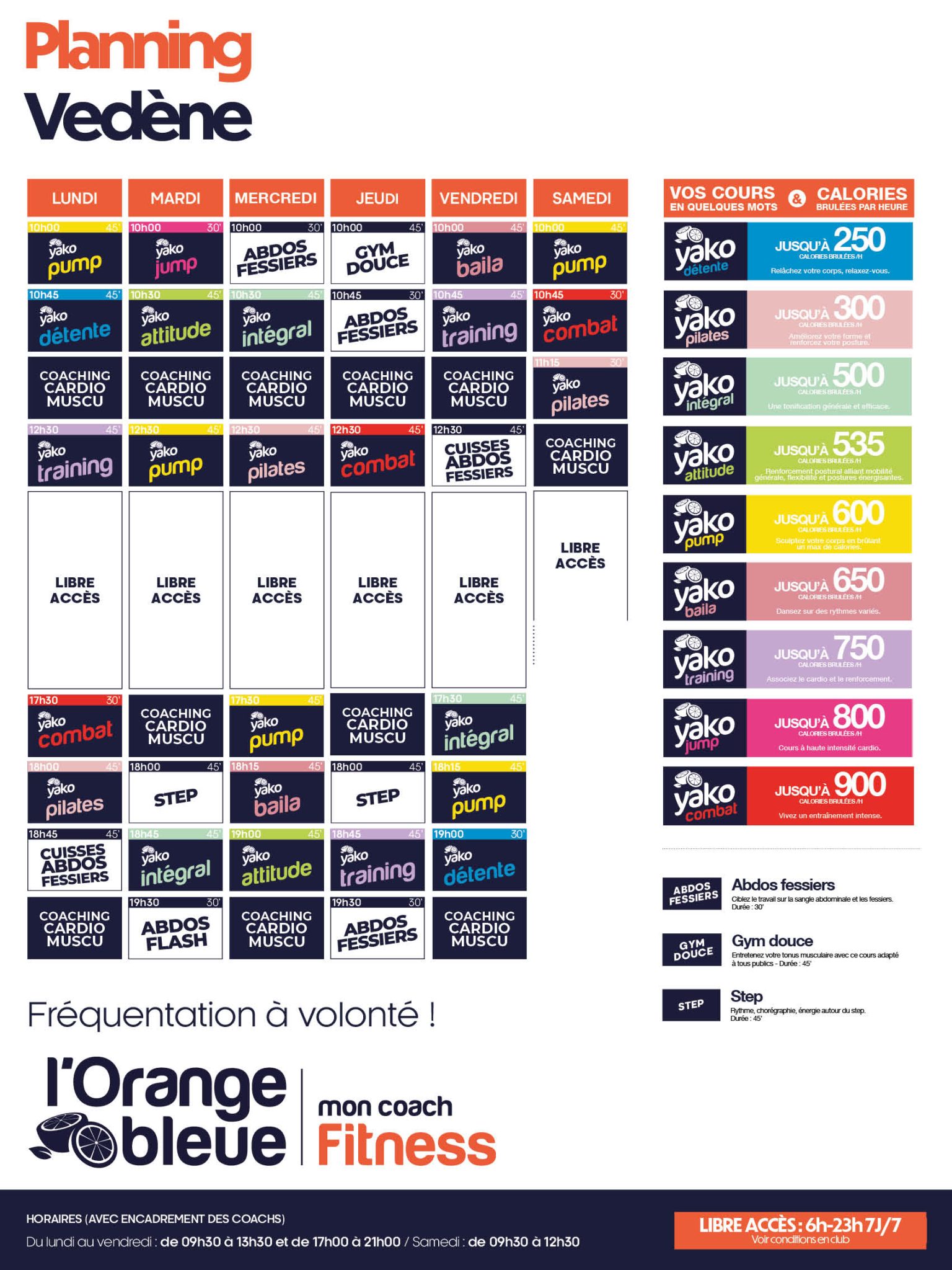 728 planning salle de sport vedene