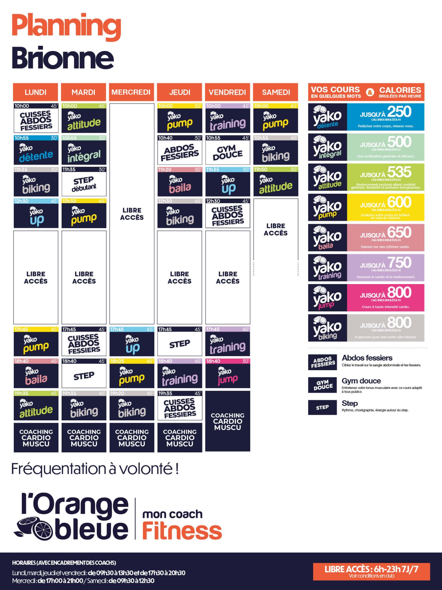 801 planning salle de sport brionne