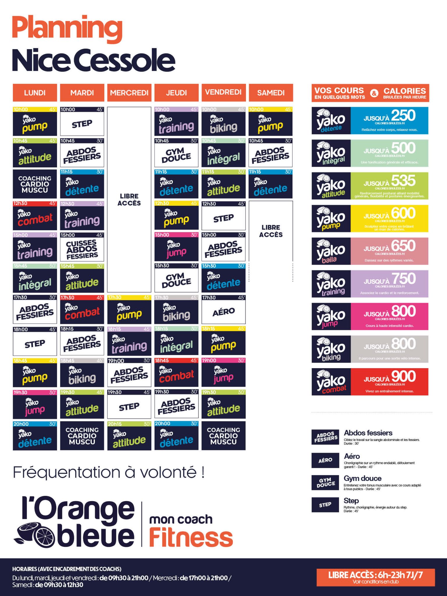 805 planning salle de sport nice cessole