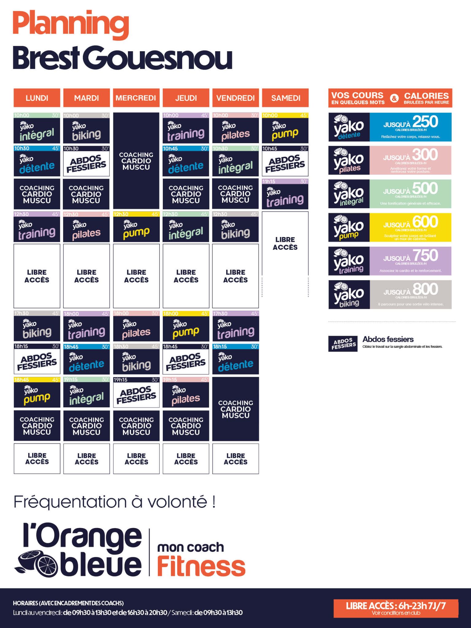 planning salle de sport gouesnou