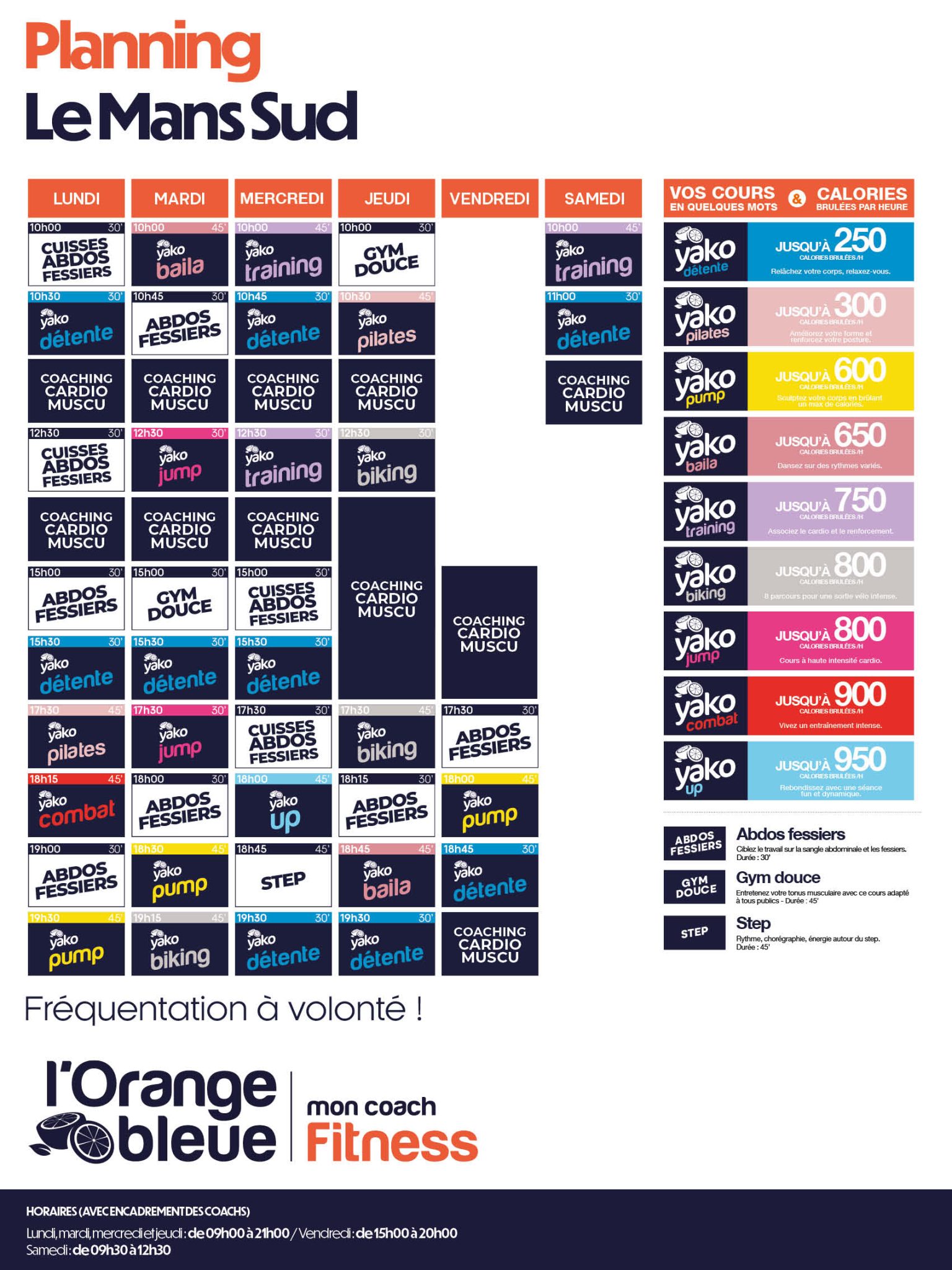 150 planning salle de sport le mans sud antares