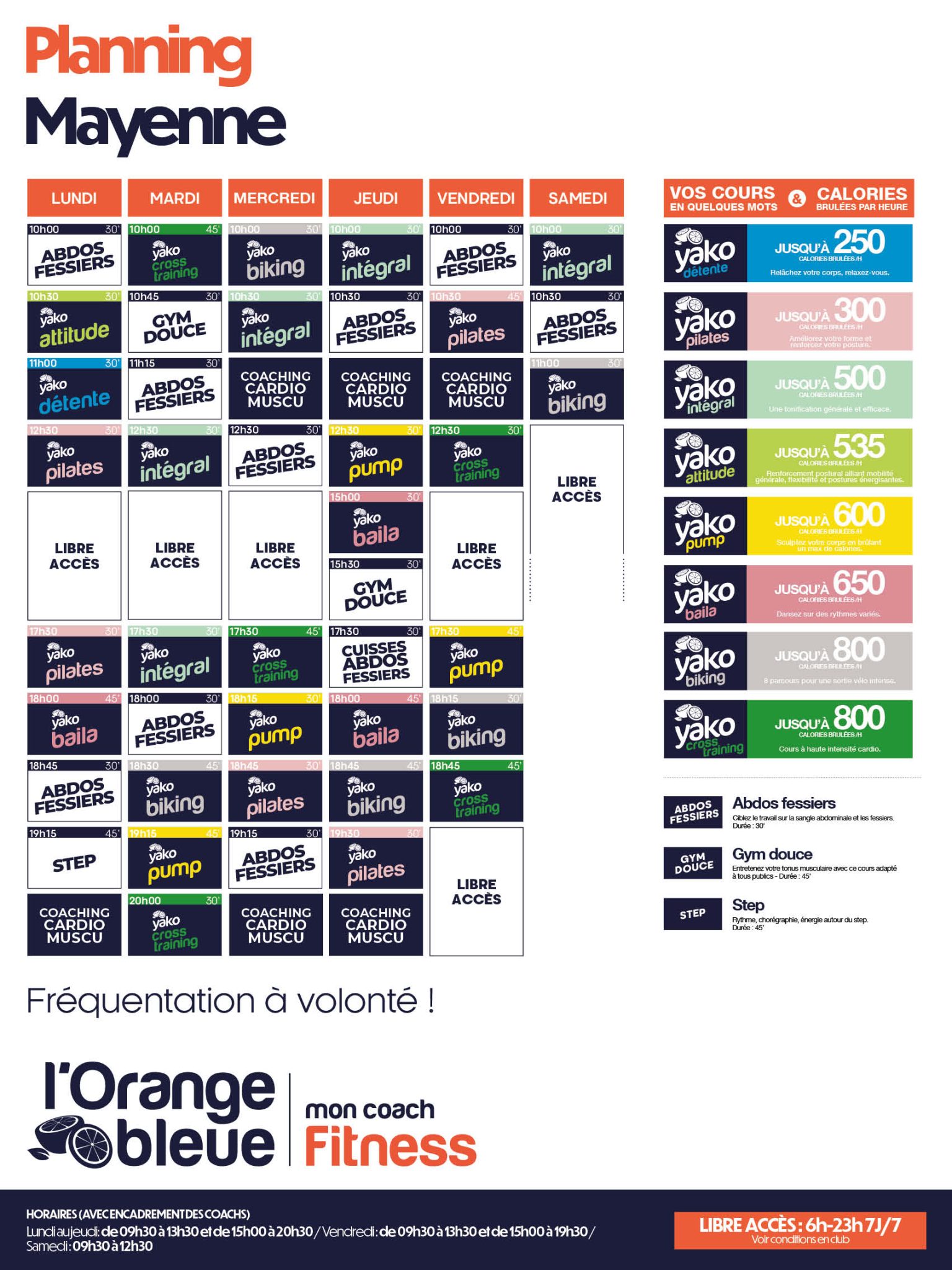 168 planning salle de sport mayenne