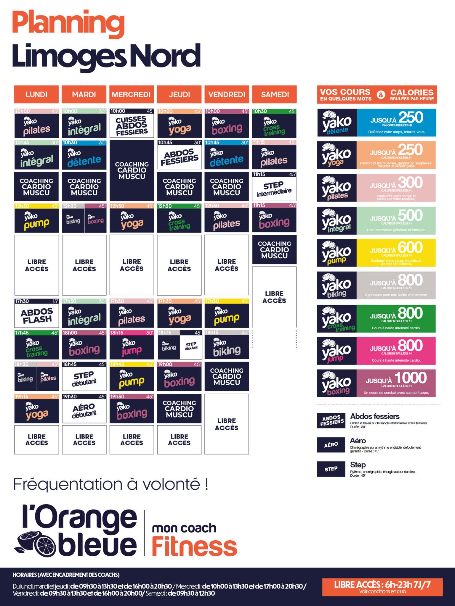 619 planning salle de sport limoges nord